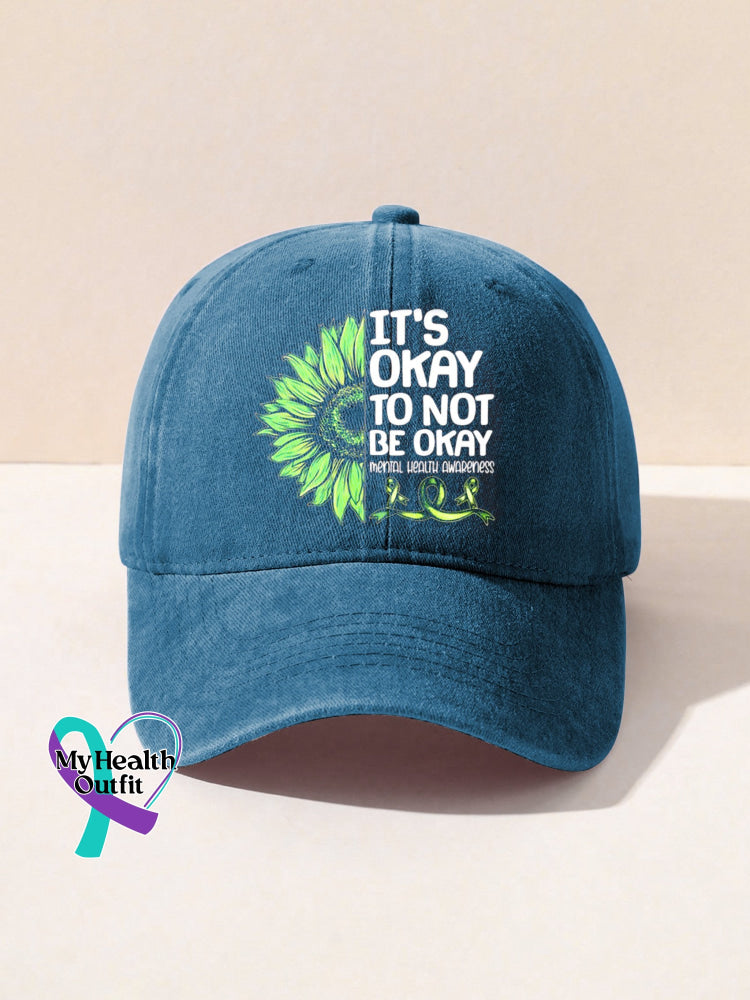 It’s Okay To Not Be Sunflower Mental Health Awareness Suicide Prevention Pattern Casual Print