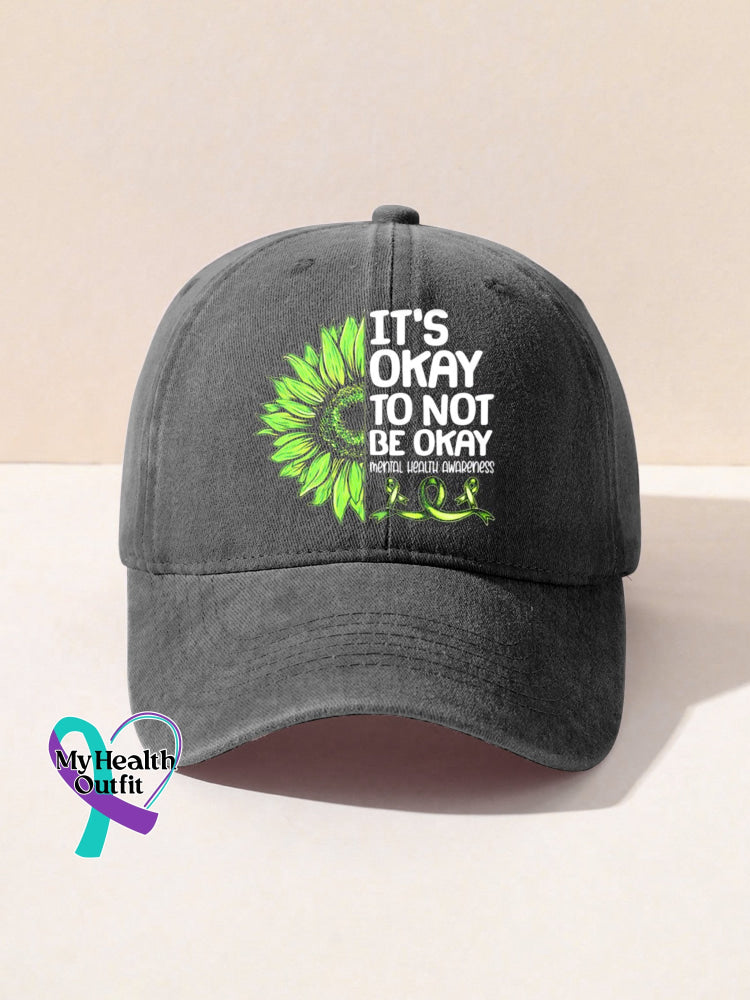 It’s Okay To Not Be Sunflower Mental Health Awareness Suicide Prevention Pattern Casual Print