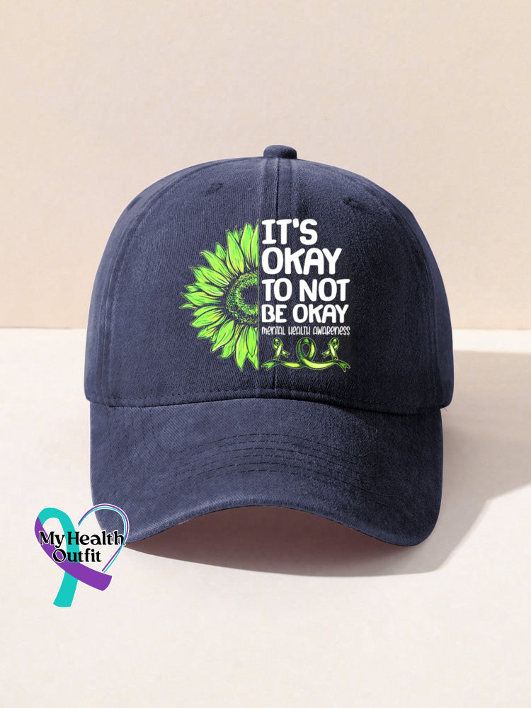 It’s Okay To Not Be Sunflower Mental Health Awareness Suicide Prevention Pattern Casual Print