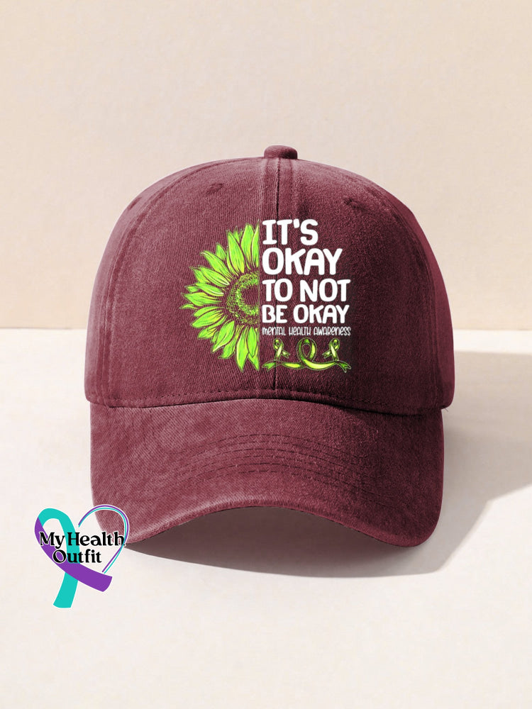 It’s Okay To Not Be Sunflower Mental Health Awareness Suicide Prevention Pattern Casual Print