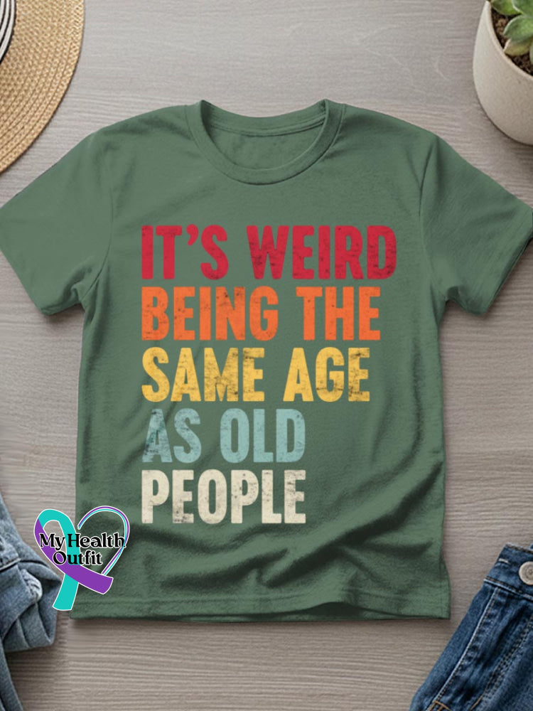 It’s Weird Funny Saying Art Print T-shirt Green / S