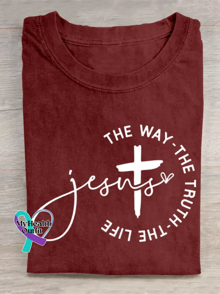 Jesus Vintage Art Print T-shirt Red / S