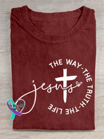 Jesus Vintage Art Print T-shirt Red / S