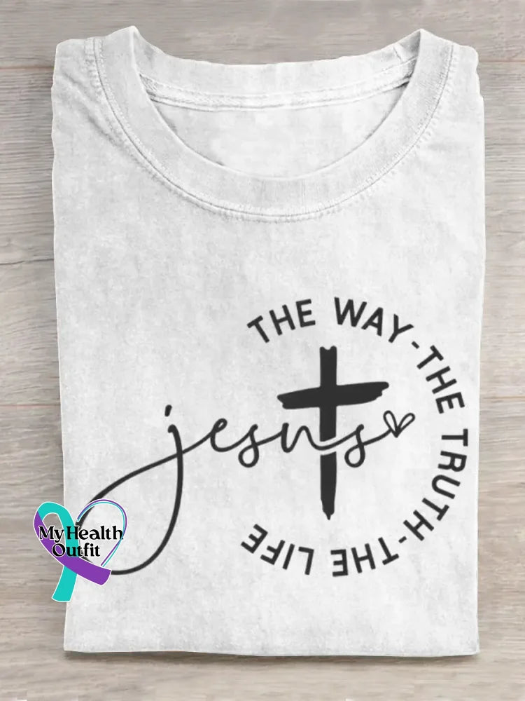 Jesus Vintage Art Print T-shirt White / S