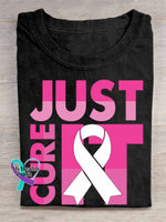 Just Cure It Breast Cancer Awareness Art Print T shirt Black / S