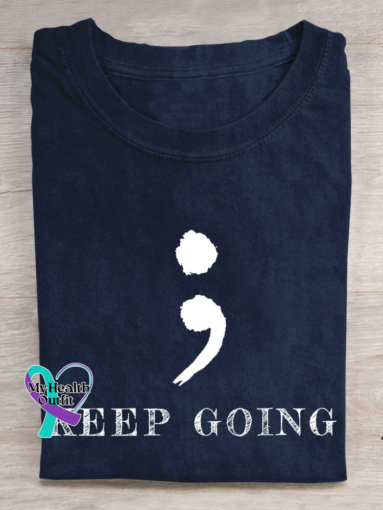 KEEP GOING Colon T-shirt Blue / S