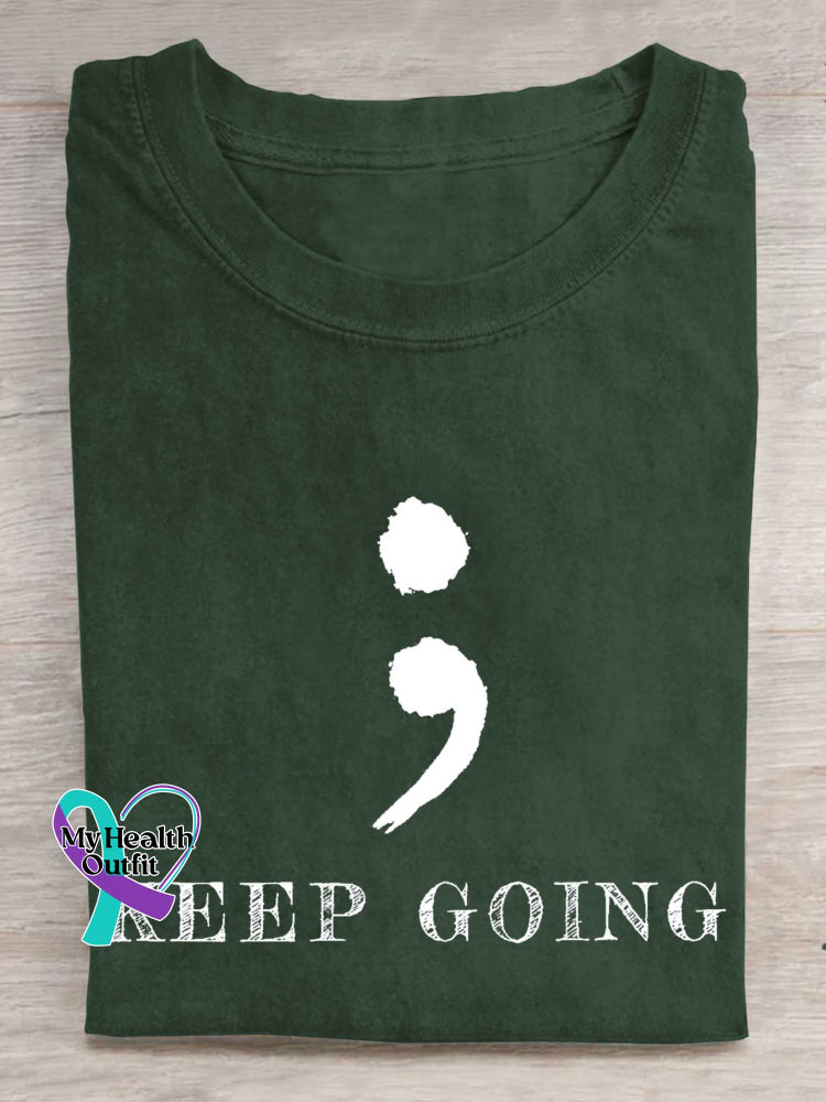 KEEP GOING Colon T-shirt Green / S