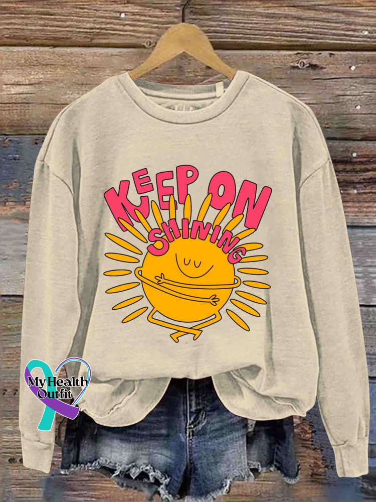 Keep on Shinning Art Casual Sweatshirt Apricot / S