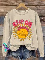 Keep on Shinning Art Casual Sweatshirt Apricot / S