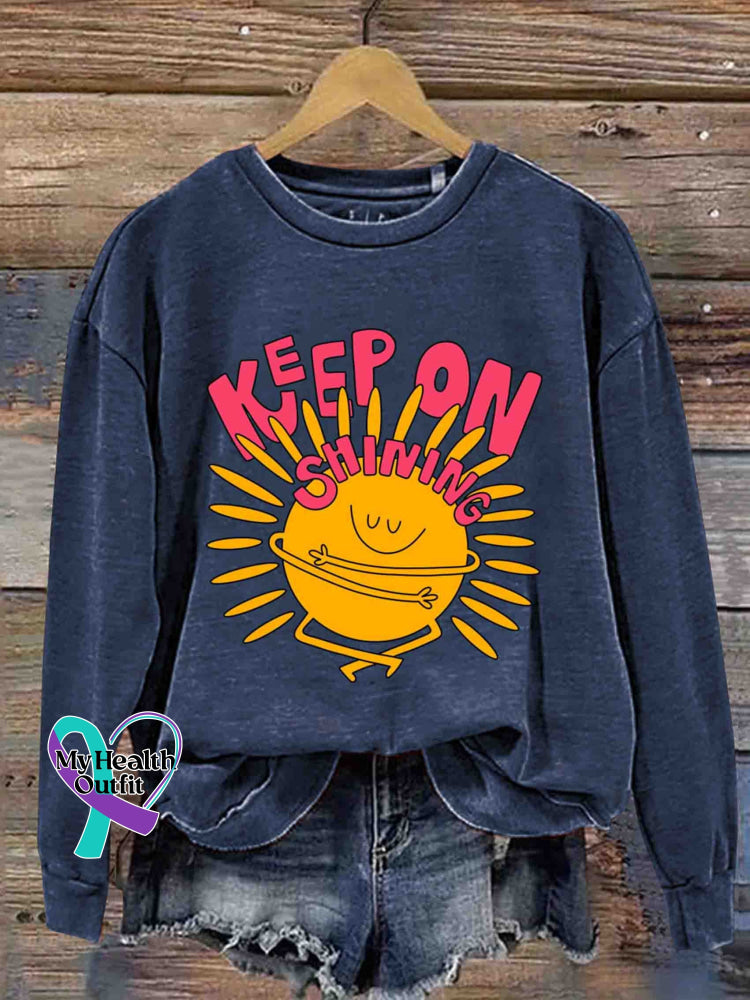Keep on Shinning Art Casual Sweatshirt Blue / S
