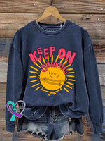 Keep on Shinning Art Casual Sweatshirt Blue / S