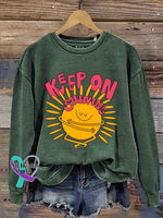 Keep on Shinning Art Casual Sweatshirt Green / S