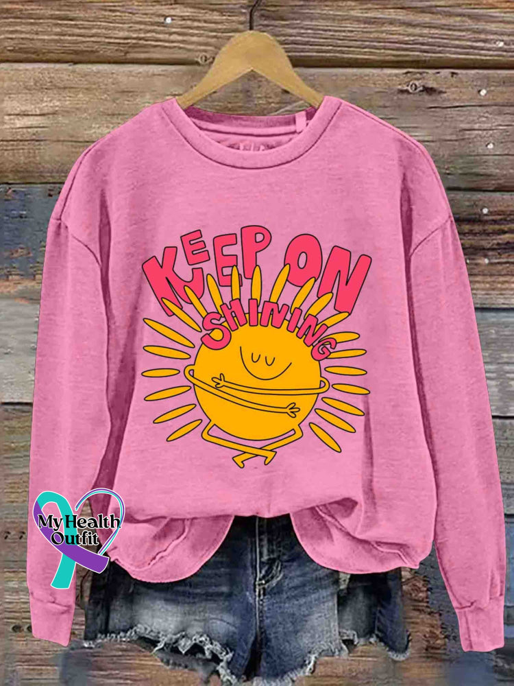 Keep on Shinning Art Casual Sweatshirt Pink / S