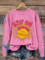 Keep on Shinning Art Casual Sweatshirt Pink / S