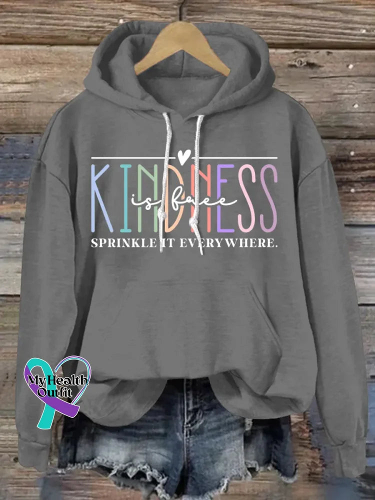 Kindness Vintage Art Print Casual Sweatshirt Grey / S