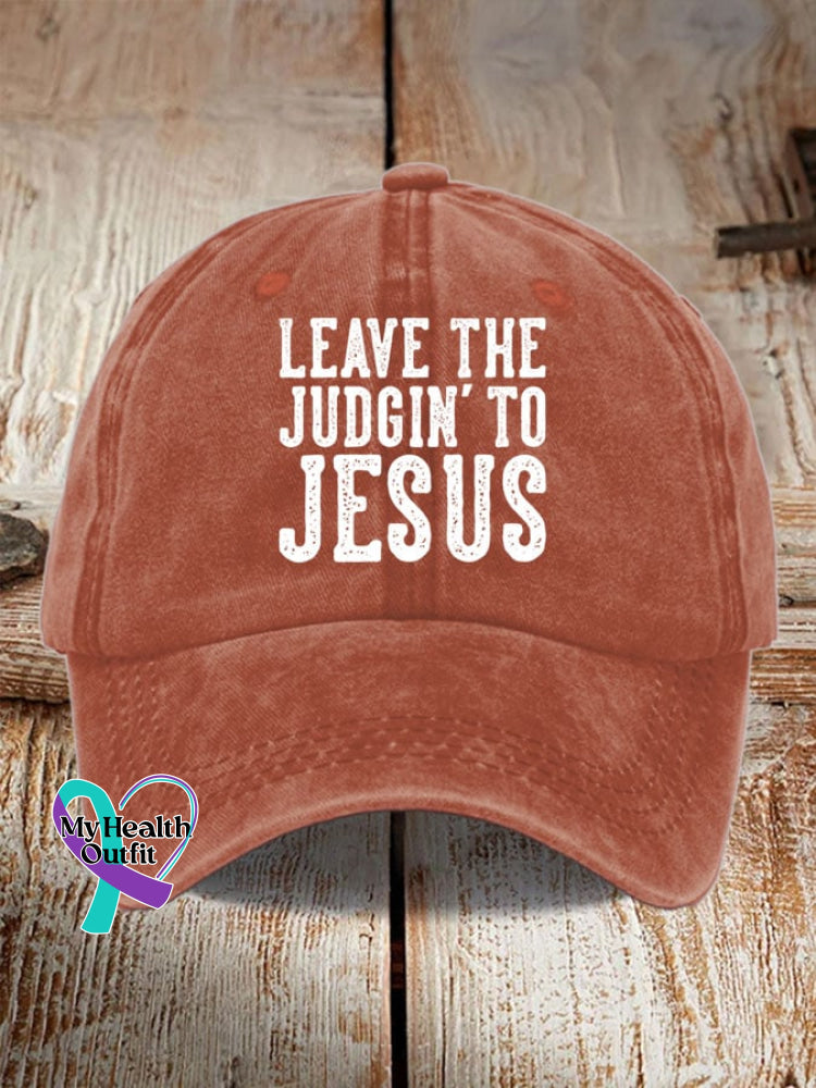 Leave The Judgin’ To Jesus Print Hat Orange / One-Size