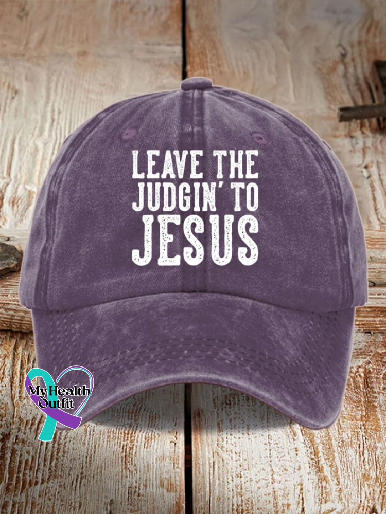 Leave The Judgin’ To Jesus Print Hat Purple / One-Size