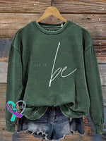 Let It Be Print Casual Sweatshirt Green / S