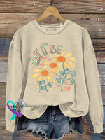 Let It Be Printed Casual Sweatshirt Beige / S