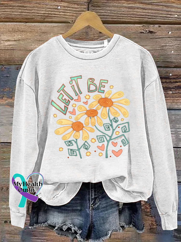 Let It Be Printed Casual Sweatshirt White / S