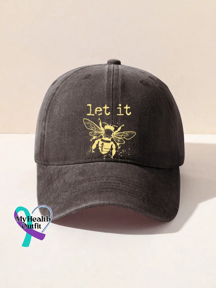 Let It Bee Art Baseball Cap Black / Onesize