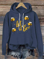 Let It Bee Art Casual Hoodie Sweatshirt Blue / S