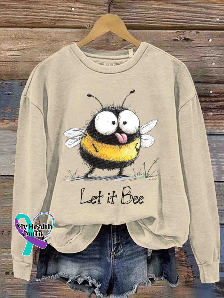 Let It Bee Art Casual Sweatshirt Apricot / S