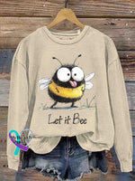 Let It Bee Art Casual Sweatshirt Apricot / S