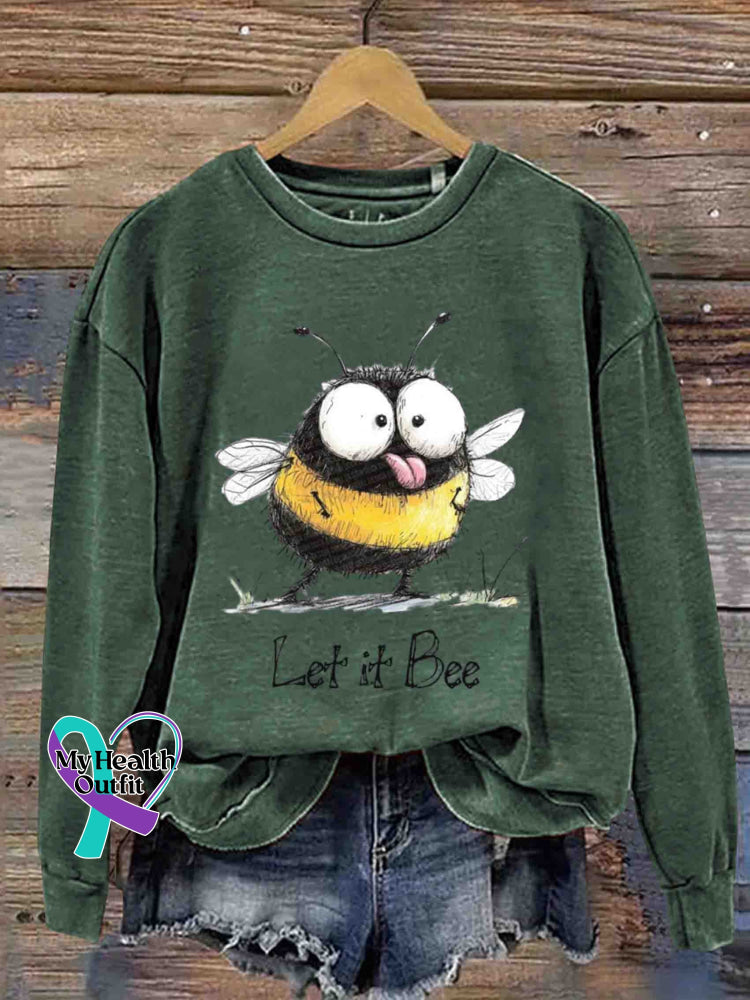 Let It Bee Art Casual Sweatshirt Green / S