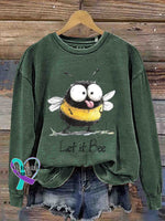 Let It Bee Art Casual Sweatshirt Green / S