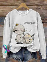 Let It Bee Art Casual Sweatshirt White / S