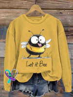 Let It Bee Art Casual Sweatshirt Yellow / S