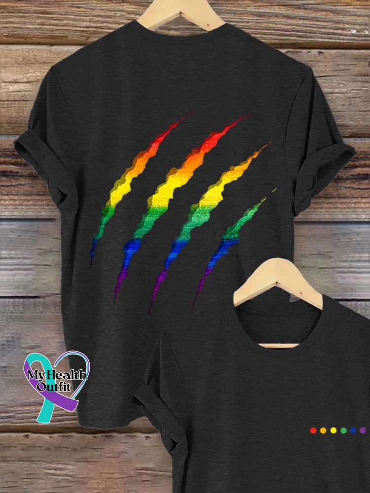 Lgbt Rainbow Gradient Art Print T-Shirt Black / S