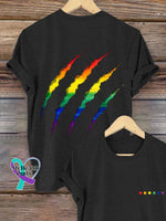 Lgbt Rainbow Gradient Art Print T-Shirt Black / S