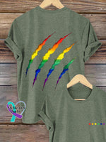 Lgbt Rainbow Gradient Art Print T-Shirt Green / S