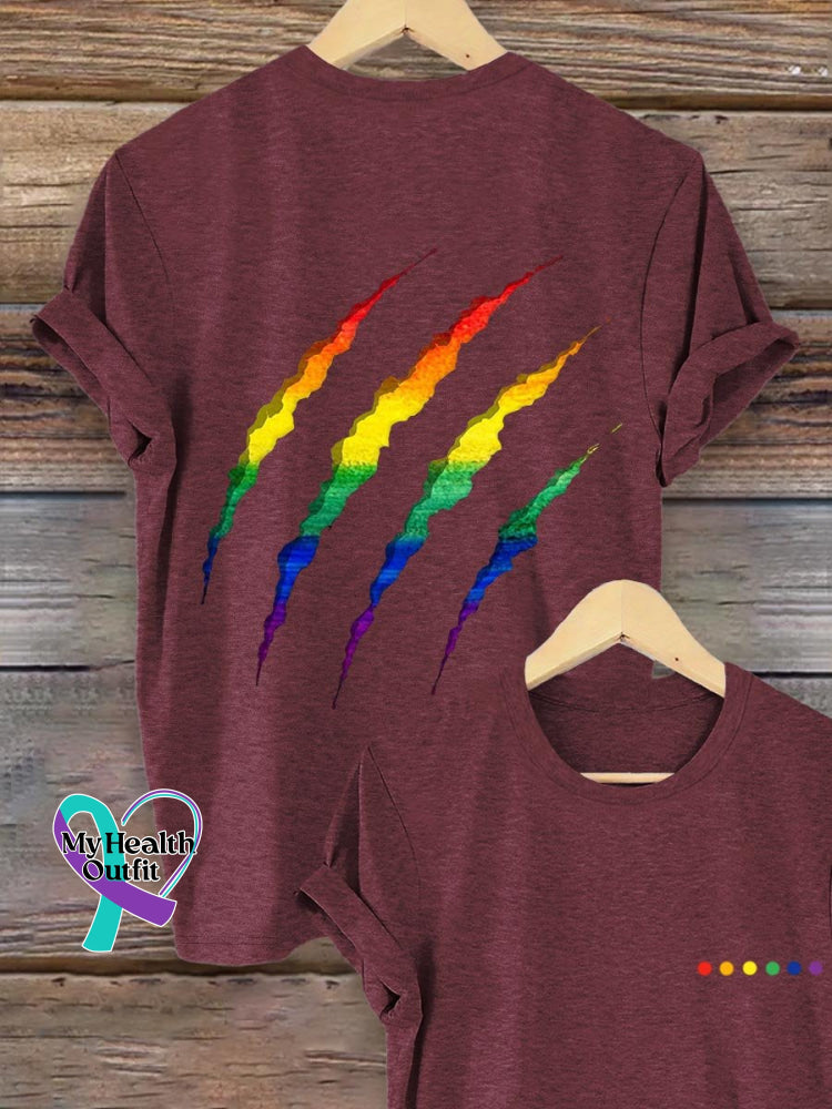 Lgbt Rainbow Gradient Art Print T-Shirt Maroon / S