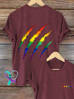 Lgbt Rainbow Gradient Art Print T-Shirt Maroon / S