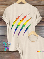 Lgbt Rainbow Gradient Art Print T-Shirt Sand / S