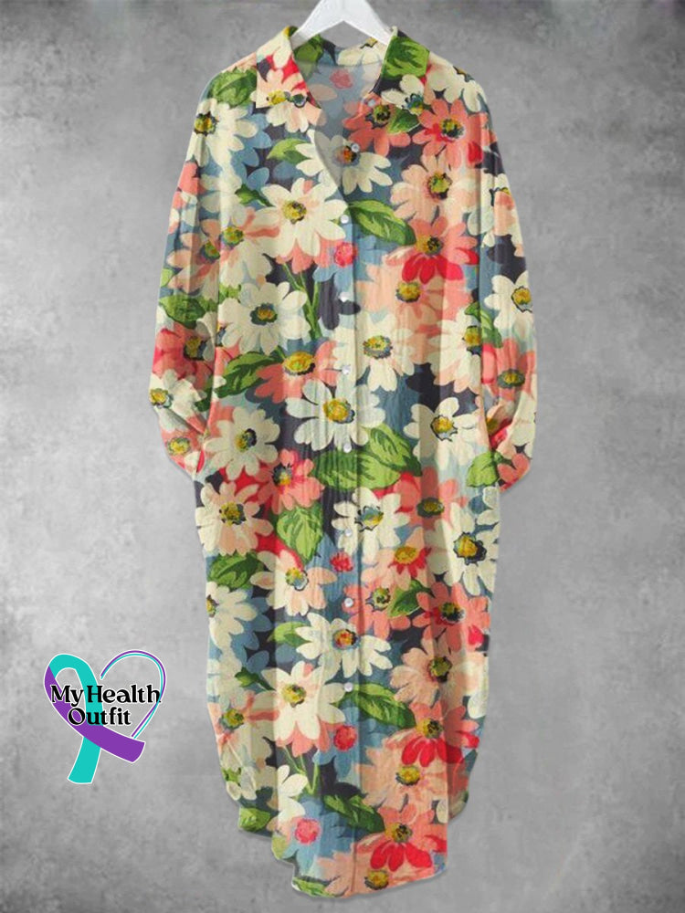 Little Daisy Art Print Long Skirt Muilticolor / S