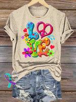 Love and Peace T-shirt Apricot / S