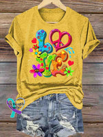 Love and Peace T-shirt Yellow / S
