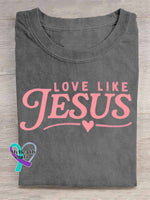 Love Like Jesus Art Print T shirt Grey / S