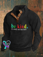 Men’s Be Kind It’s Really Not That Hard Print Casual Top Black / S