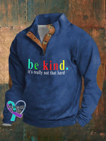 Men’s Be Kind It’s Really Not That Hard Print Casual Top Blue / S