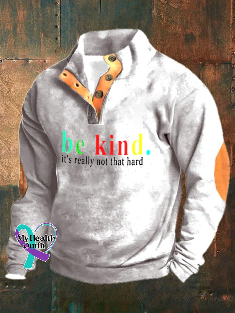 Men’s Be Kind It’s Really Not That Hard Print Casual Top White / S