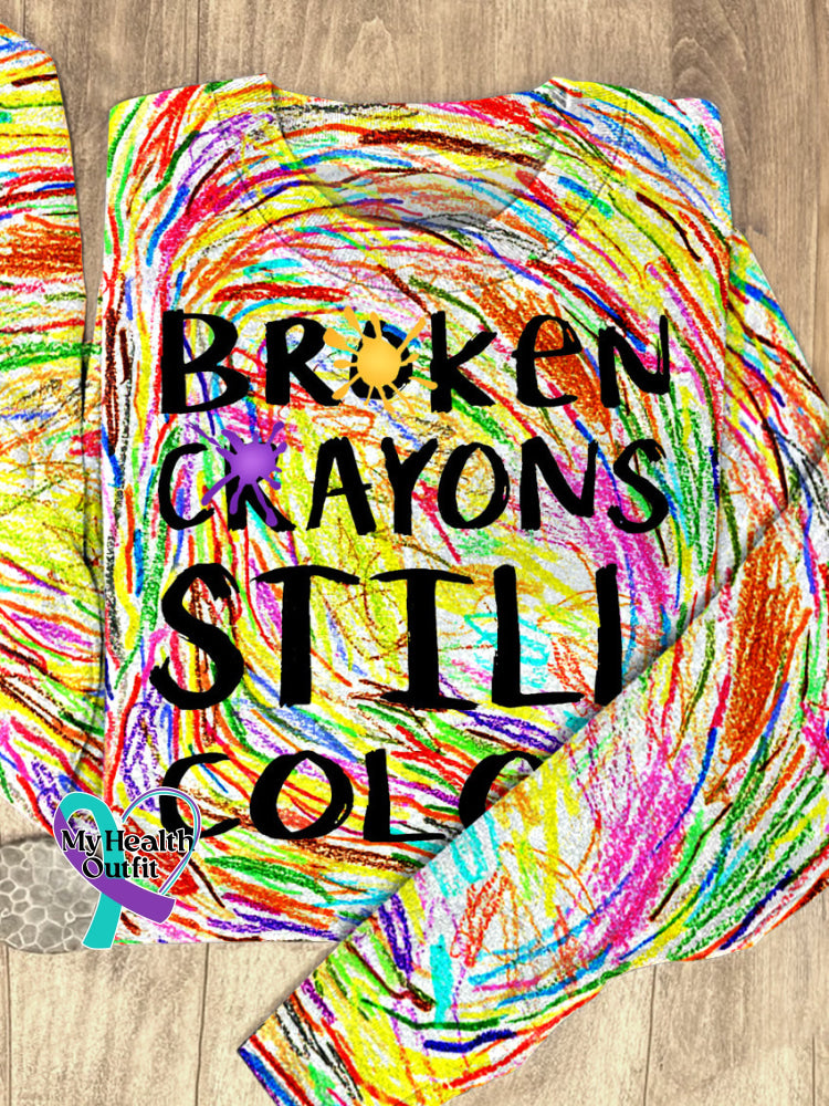 Men’s Broken Crayons Still Color Print Short Sleeve T-Shirt Longsleeve / S
