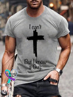 Men’s Cross I Can’t But Know A Guy Art Print T-Shirt Grey / S
