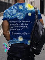 Men’s Dear Person Behind Me Art Pattern Print Casual T-Shirt