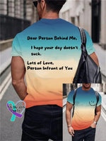 Men’s Dear Person Behind Me Art Pattern Print Casual T-Shirt Multicolor / S