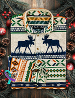 Men’s Retro Casual Christmas Art Long Sleeve Shirt As shown / XS